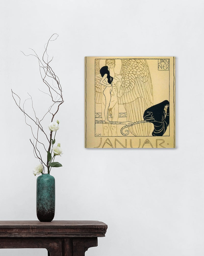 Januar by Gustav Klimt Art Nouveau (Modern) Art dated 1901