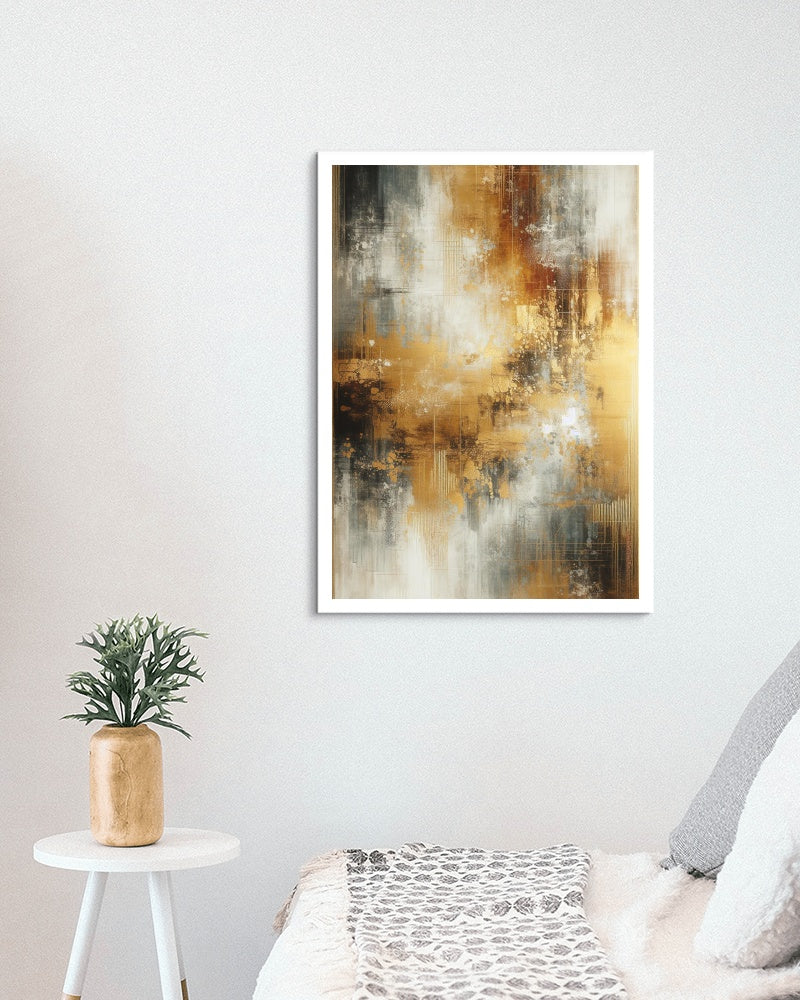 Aureum Vismaya Abstracto: Luminous & Enigmatic Art Piece