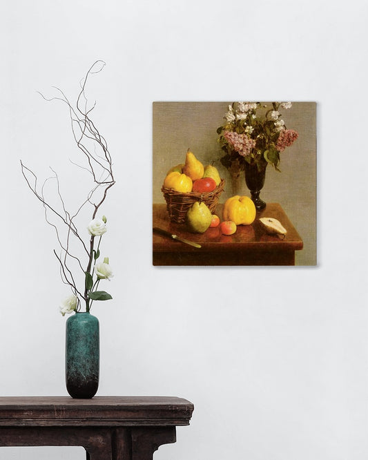 Still Life With Flowers And Fruit by Henri Fantin-Latour Realism Art dated 1866