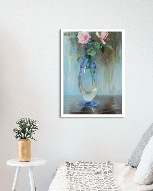 Vase with roses by Paul Mathiopoulos Impressionism Art