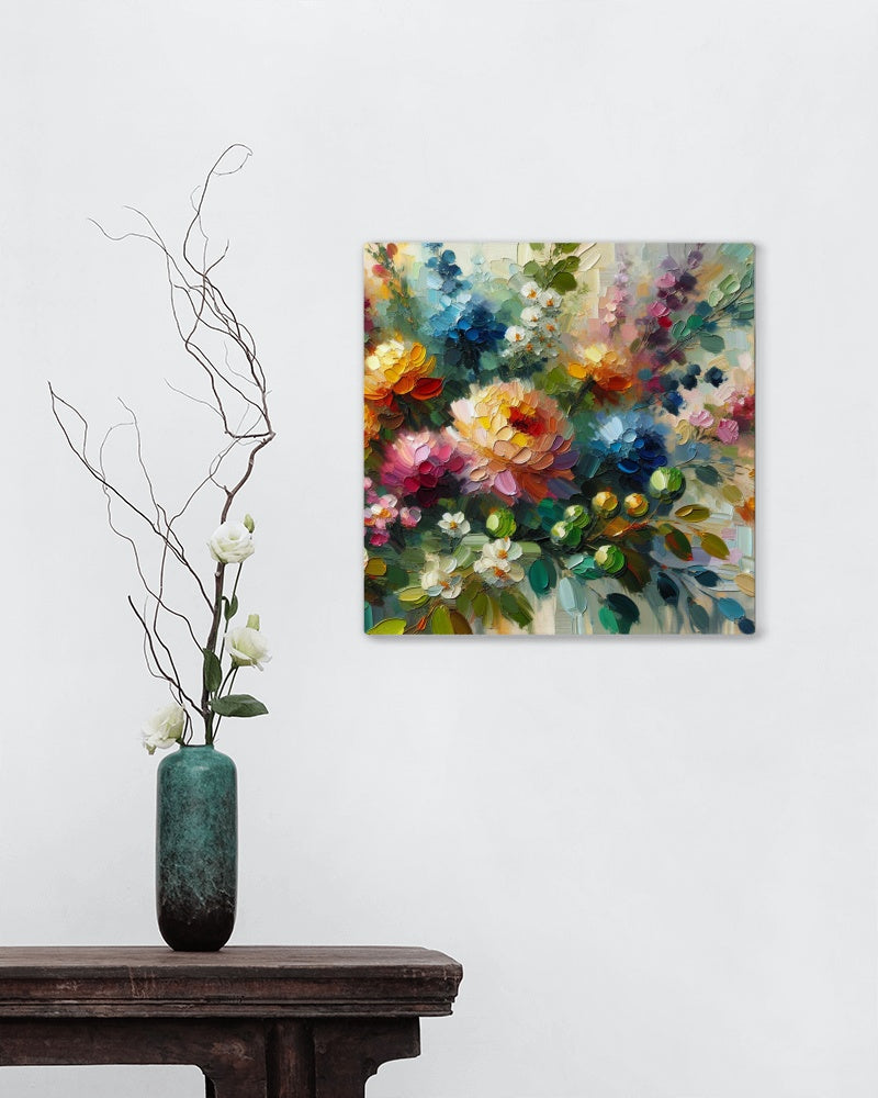 Vibrantus Floralis Opulenta: Modern Floral Oil Painting