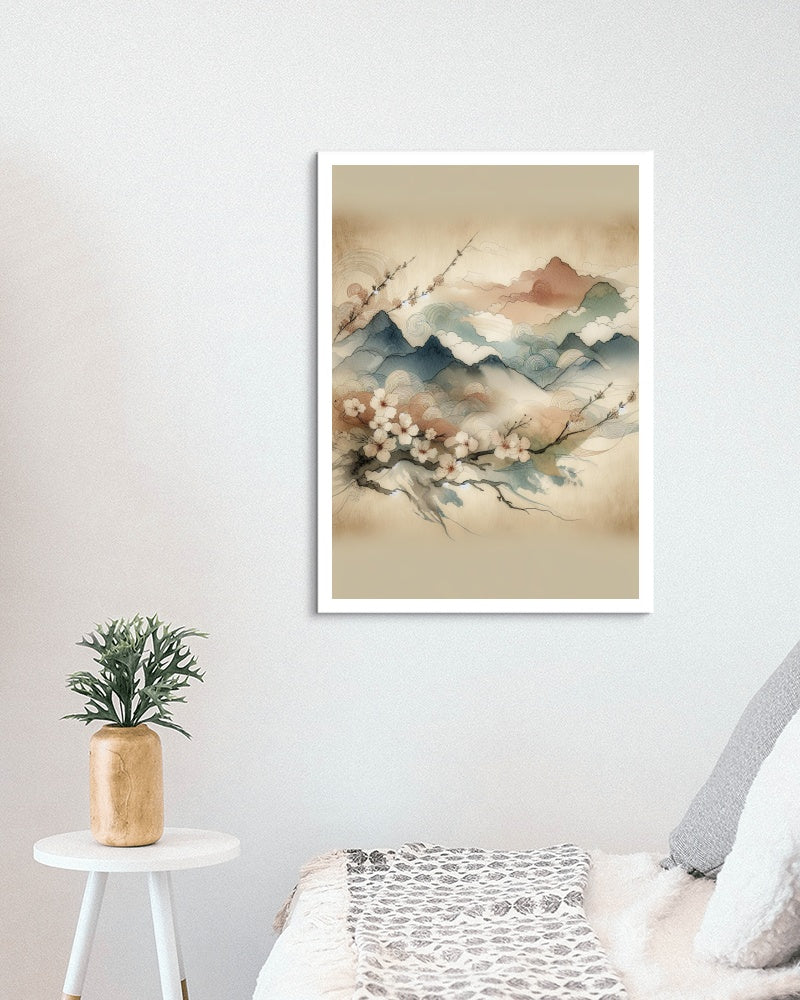 Serenum Natura Japanese Watercolor: Modern Aesthetic with Sandstone