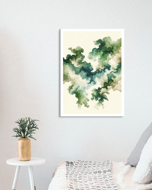 Verdant Astra-Zephyrus Japanese Watercolor Art