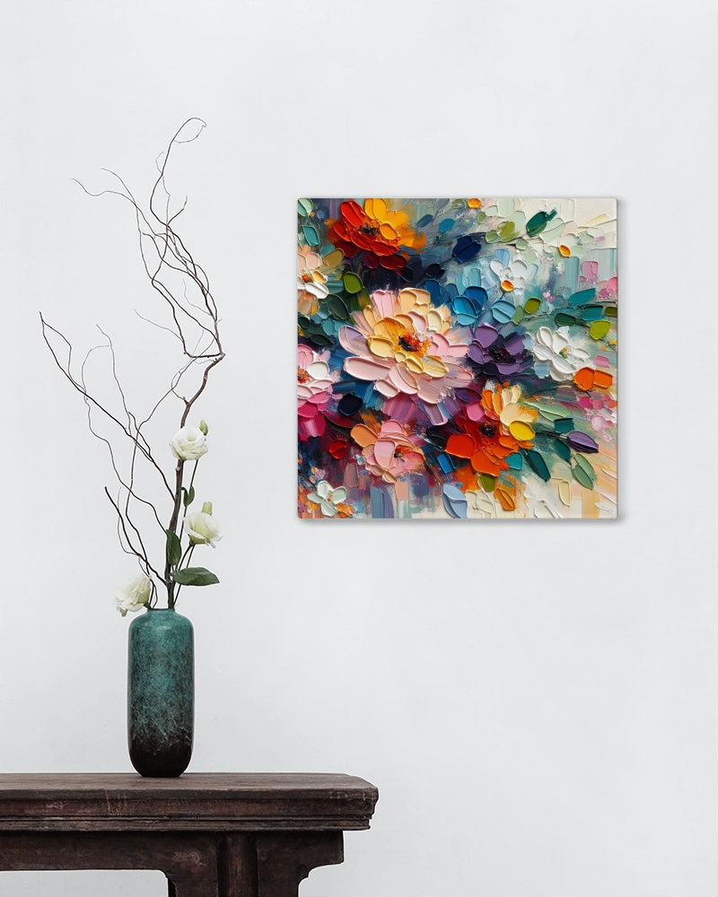 Vibrantus Blossomica: Luminous Floral Oilpainting Art