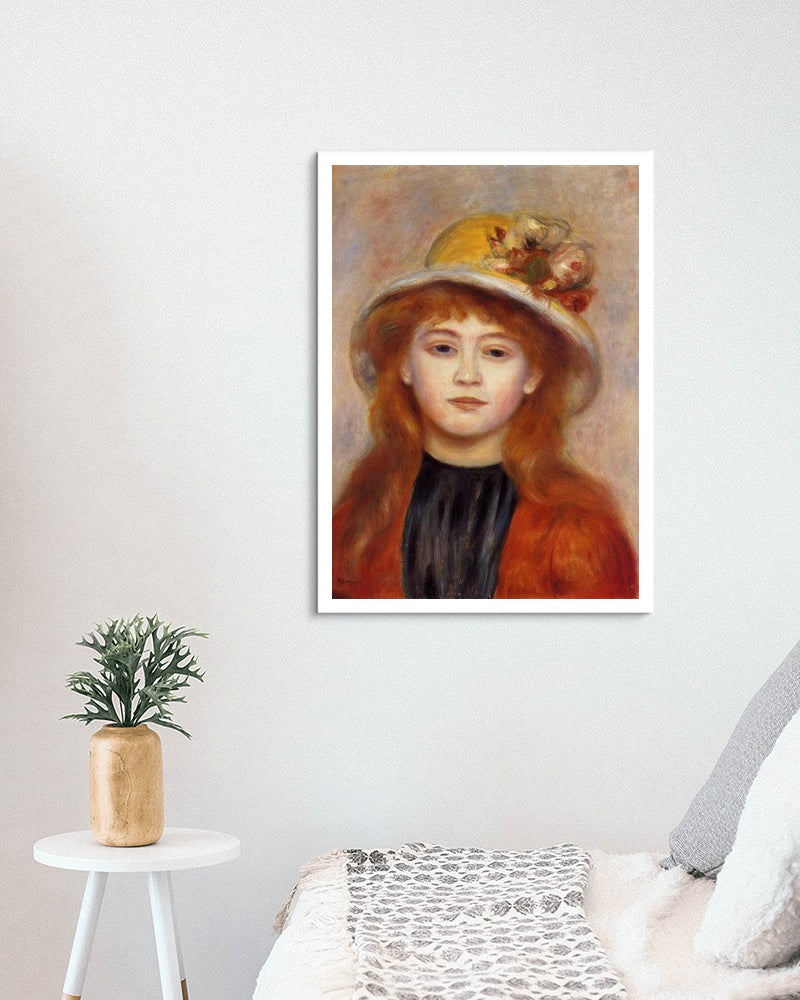 Woman Wearing a Hat by Pierre-Auguste Renoir Impressionism Art dated 1889