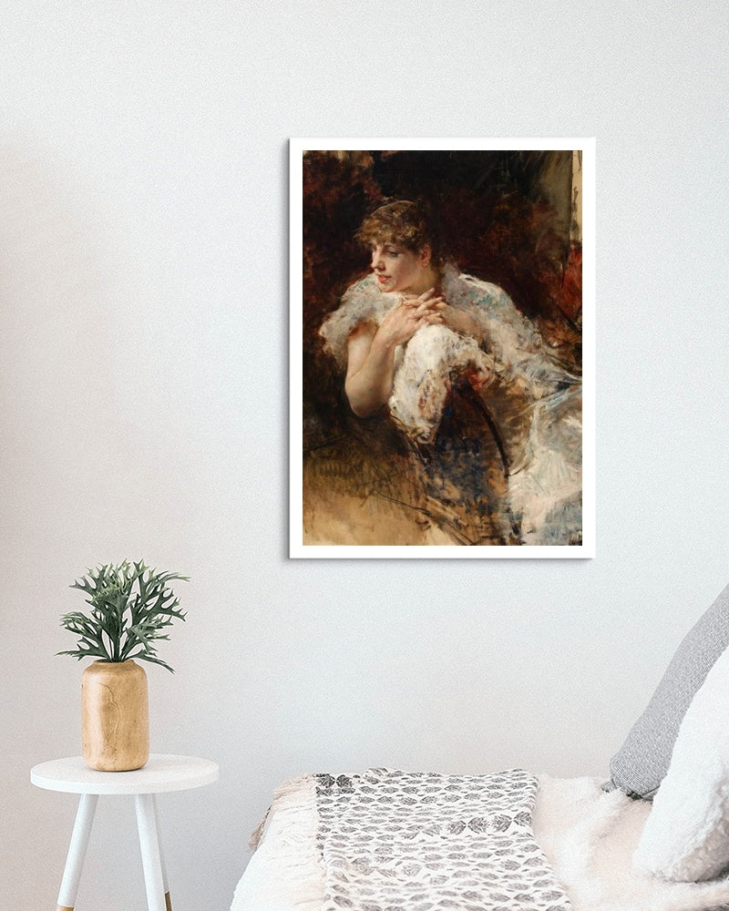 Neapolitan lady by Giuseppe De Nittis Impressionism Art dated 1879