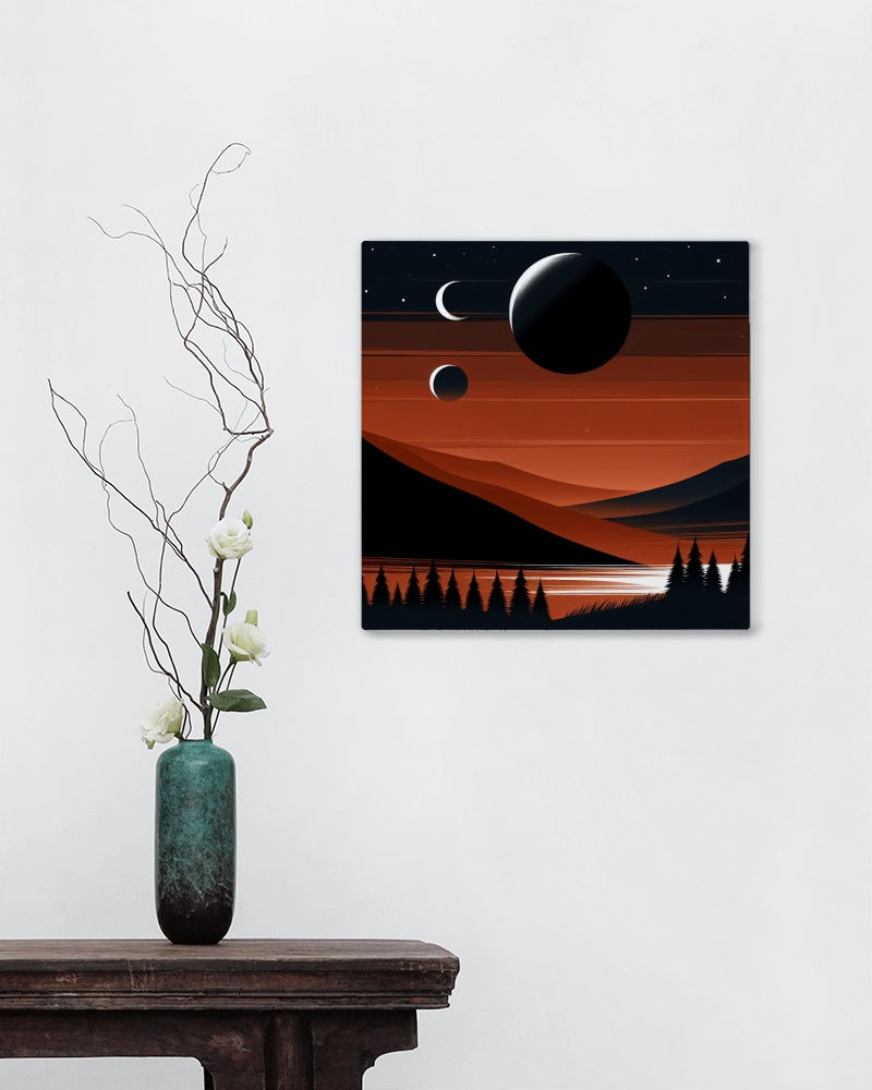 PraeclarusAbyss Deep Orange Nocturne Landscape Art