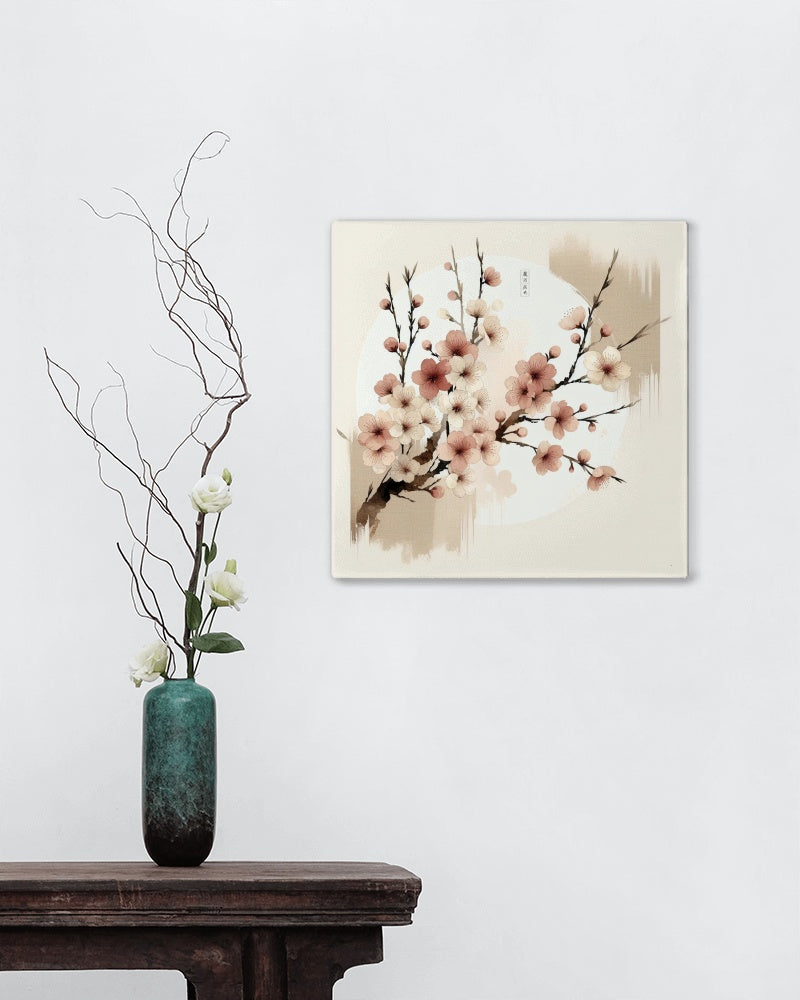 Elysian Nirantara Sakura: Modern Japanese Watercolor Art