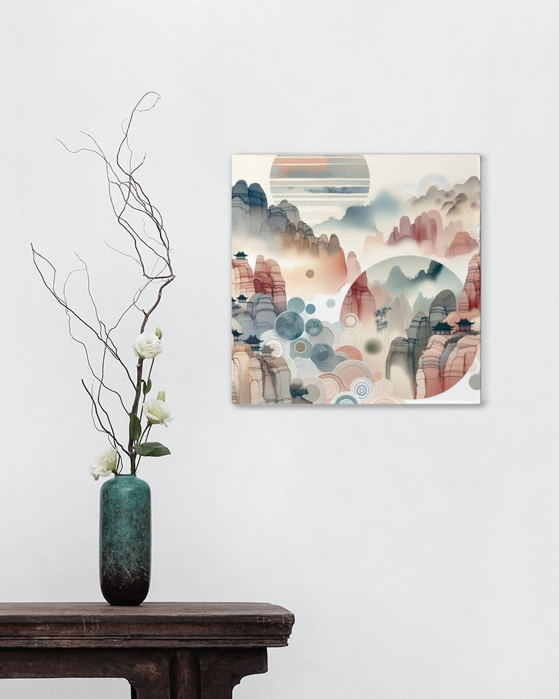 Serenus Natura Japanese Art: Watercolor Fusion with Modern Sandstone Essence