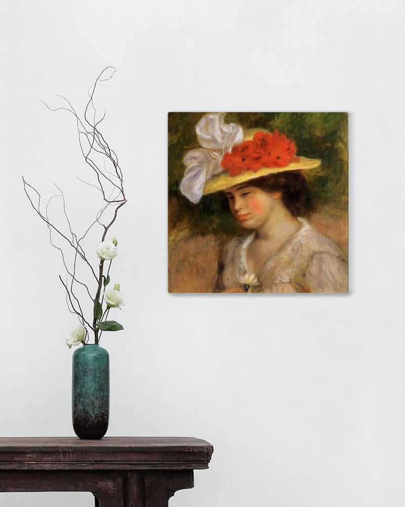 Woman in a Flowered Hat by Pierre-Auguste Renoir Impressionism Art dated 1899