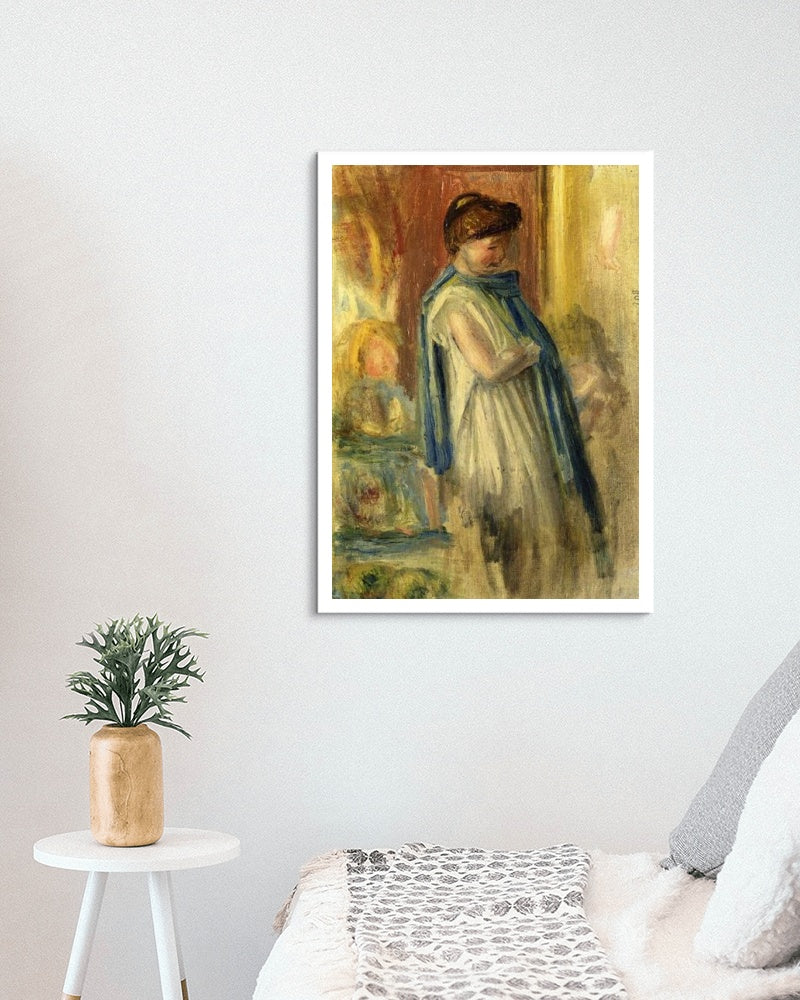 Young Woman Standing by Pierre-Auguste Renoir Impressionism Art dated 1895