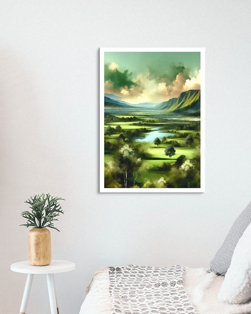 Seraphic Vistara Verdant - Landscape Oilpainting Art