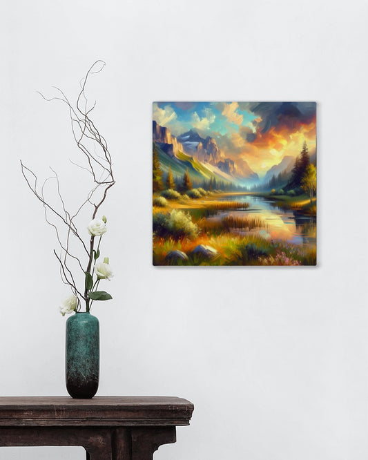 Seraphic Pristinus Vista: Enchanting Landscape Oil Painting