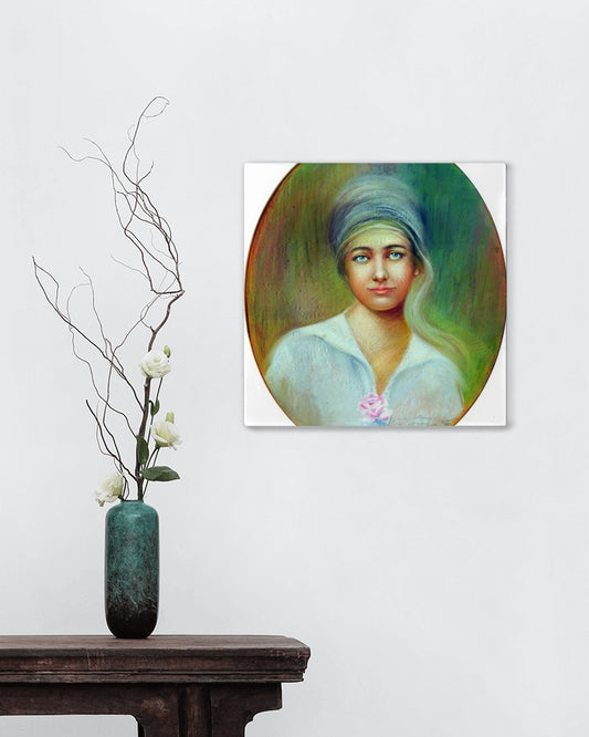 Girl with a rose by Paul Mathiopoulos Art Nouveau (Modern) Art dated 1950