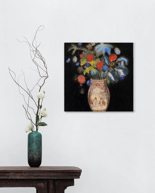 Large Boquet on a Black Background by Odilon Redon Realism Art dated 1910