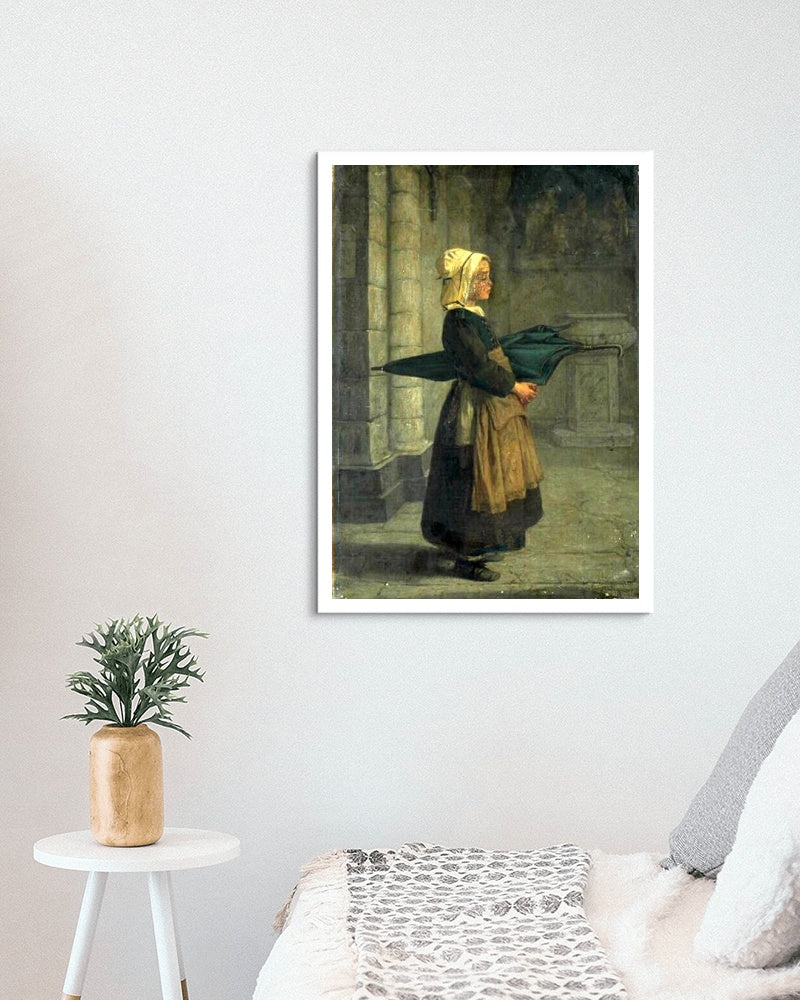 Breton peasant woman by Alexandre Antigna Realism Art dated 1850