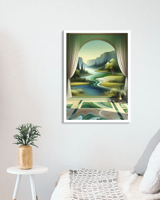 Verdant Prasinus Landscape Oilpainting Art