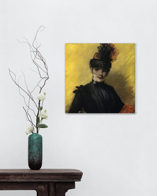 Study of Black against Yello by William Merritt Chase Impressionism Art dated 1886