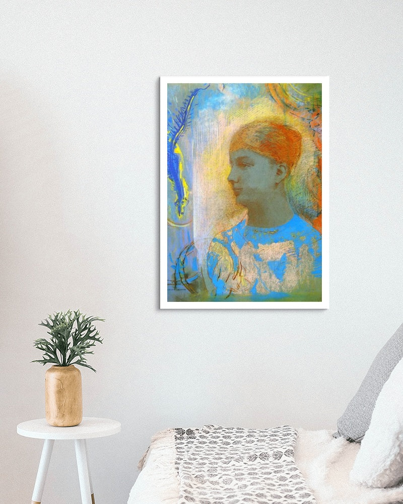 Young Girl Facing Left by Odilon Redon Symbolism Art