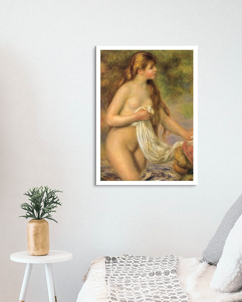 Bather with Long Hair by Pierre-Auguste Renoir Impressionism Art dated 1895