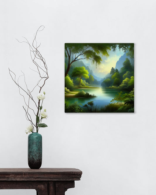 Verdant Praesidium Serenity - Modern Landscape Oil Painting