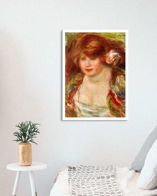 Woman Wearing a Rose Andree by Pierre-Auguste Renoir Impressionism Art dated 1919