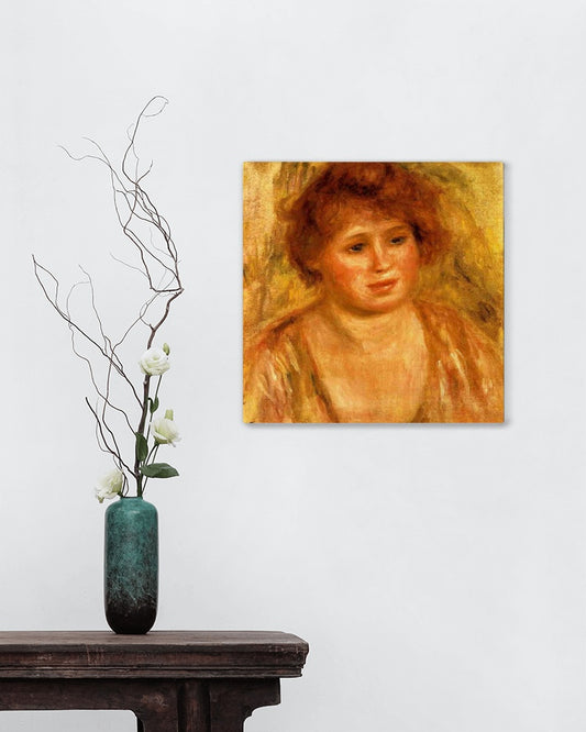 Woman`s Head by Pierre-Auguste Renoir Impressionism Art dated 1919