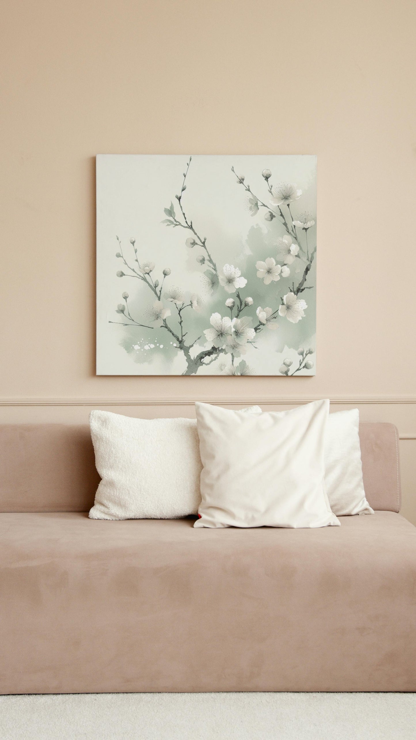 Aetherial Prasada Sakura: Modern Japanese Watercolor Art