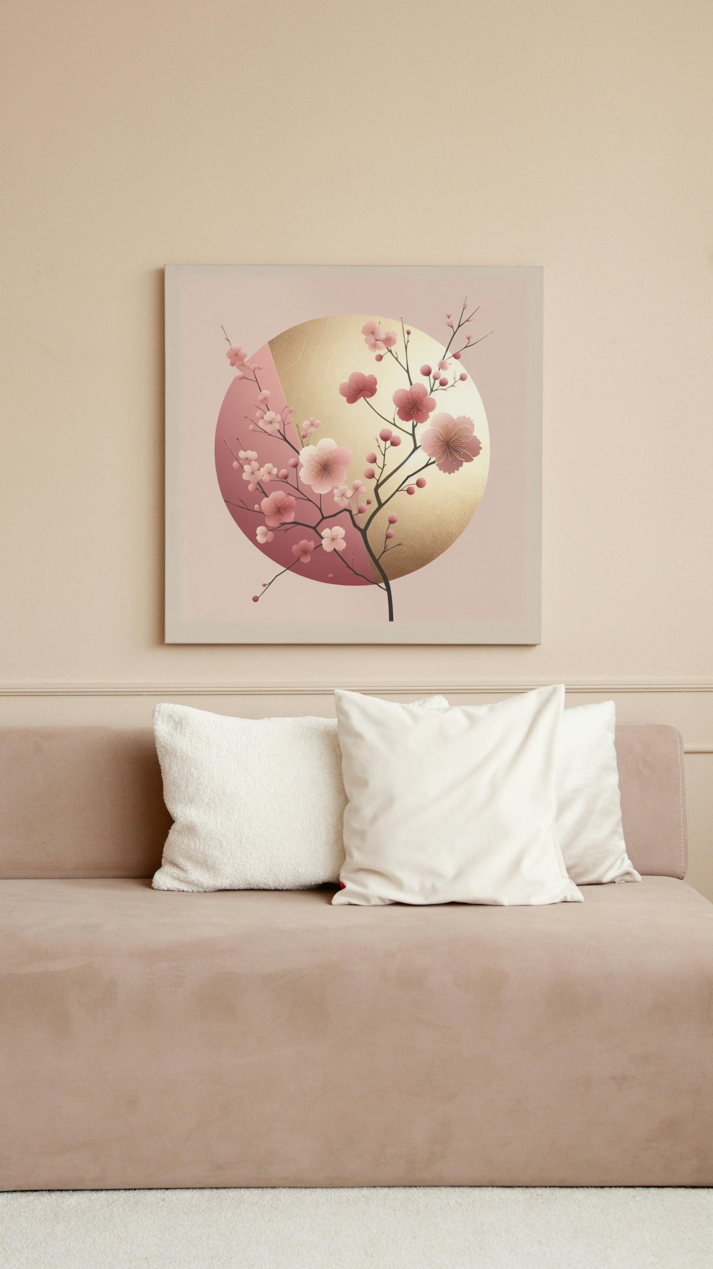 Aureate Sakura: Luminous and Seraphic Japanese Wall Art