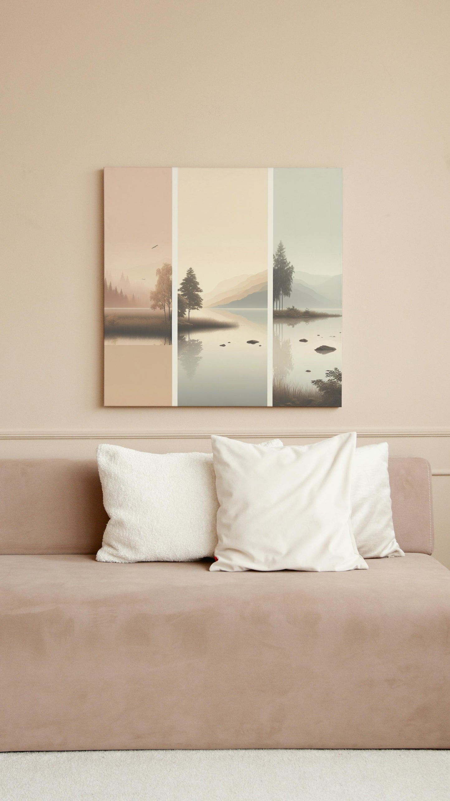 Serene Vista: Minimalistic Modern Landscape Art