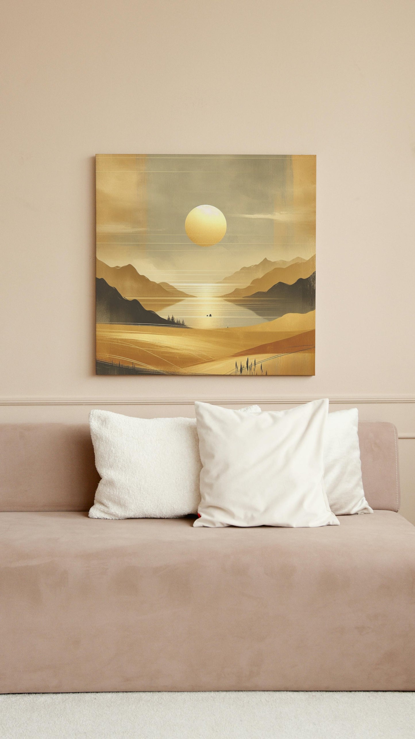 Golden Serenity Landscape Art