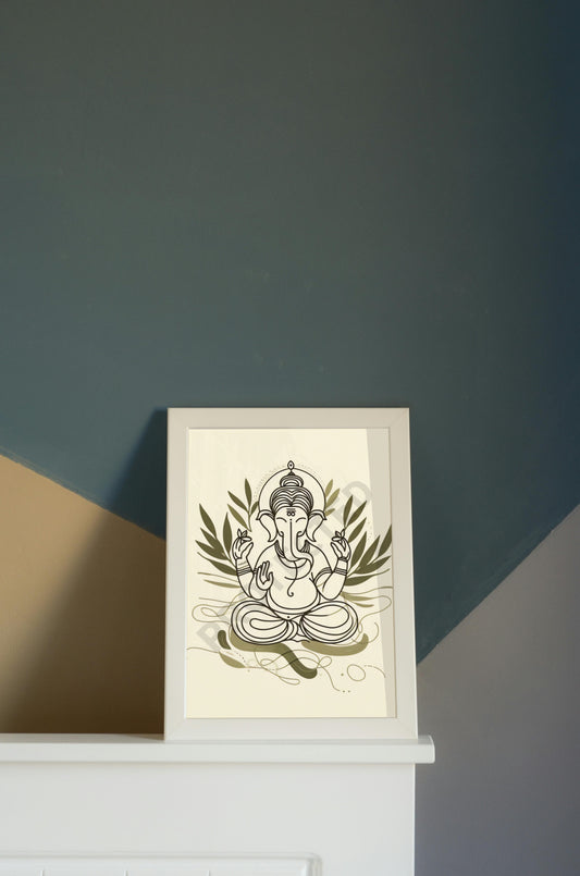 Ganesh Special Series Framed Poster Lineart