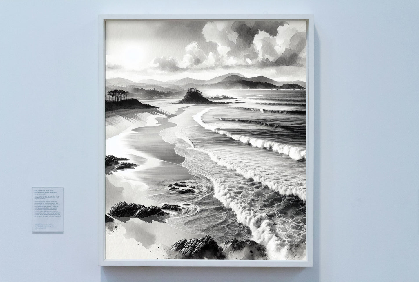 Monochroma Nirantara: Serene Achromatic Seascape