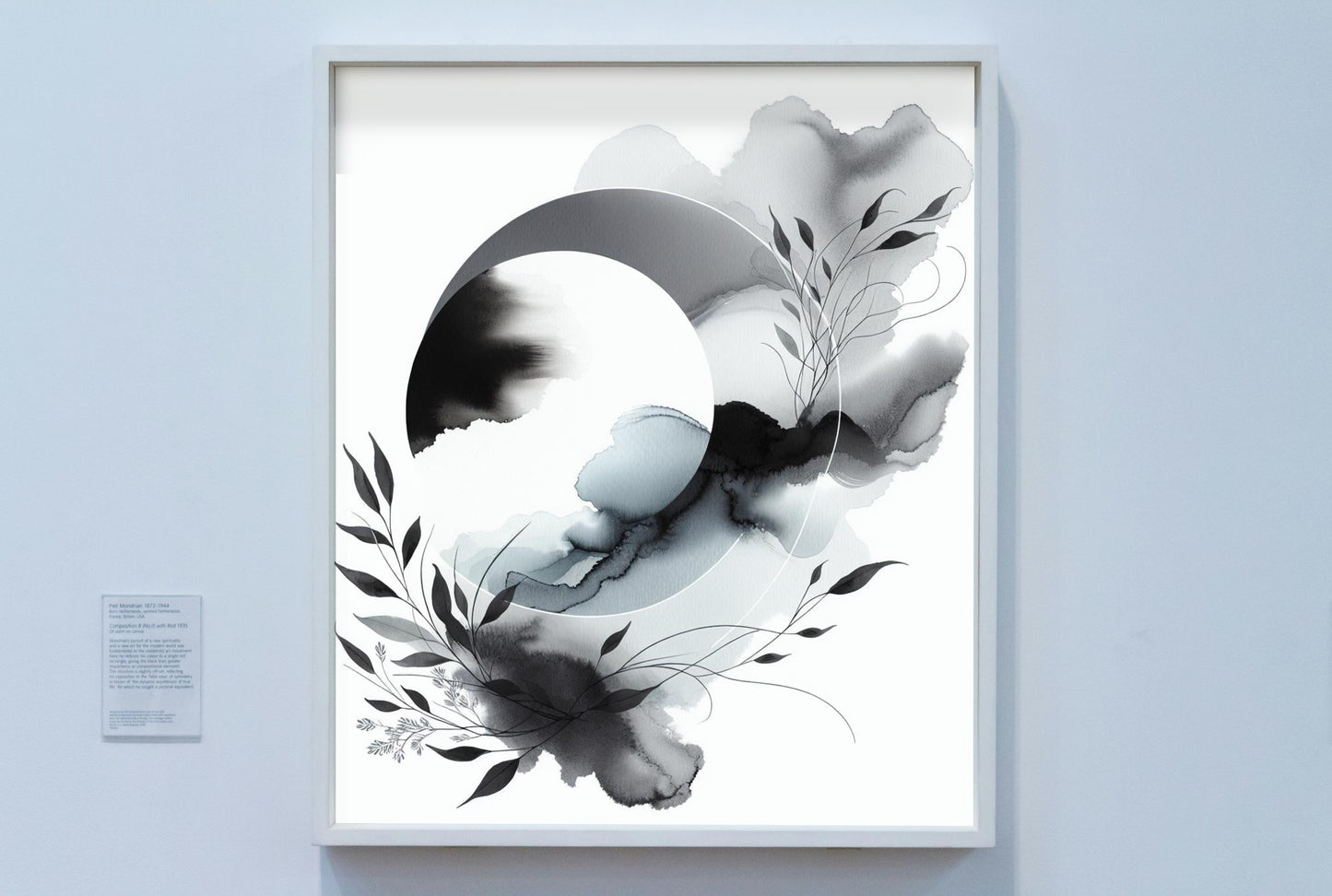 Achromatic Nirvanic Elegance: Modern Black and White Watercolor Art