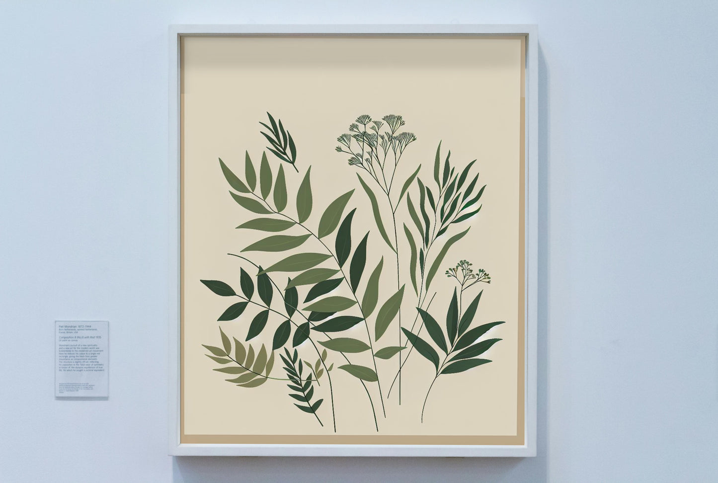 Serene Greens Botanical Art: Minimalistic and Modern Flora