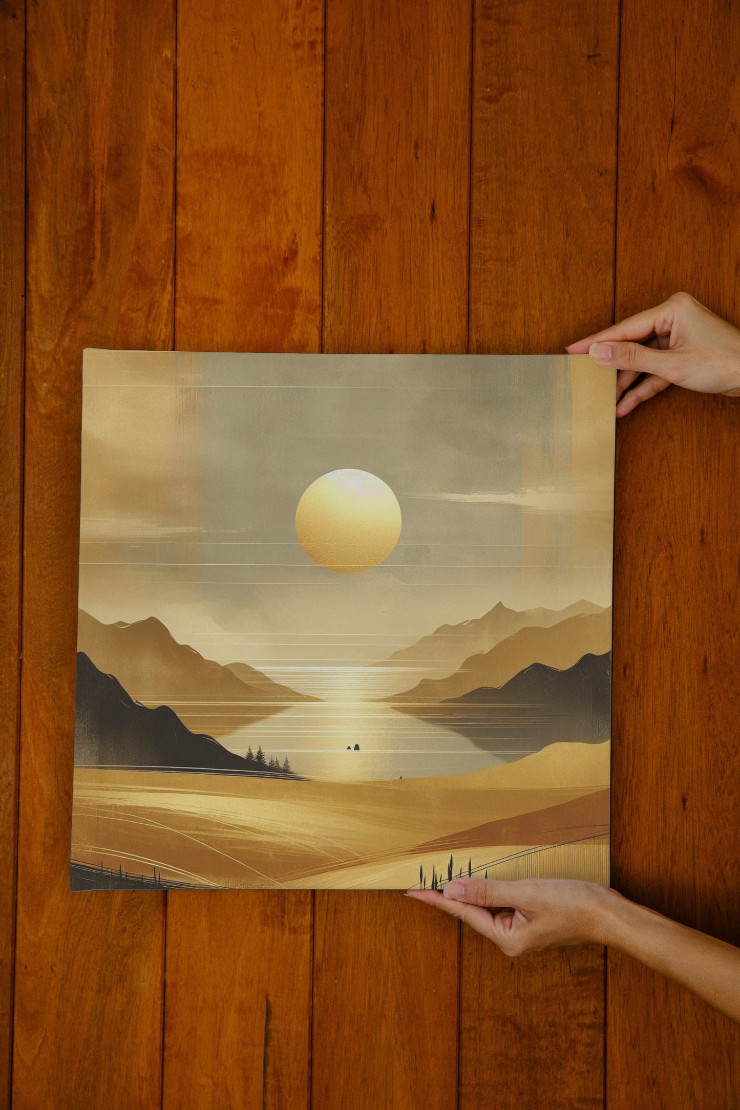 Golden Serenity Landscape Art