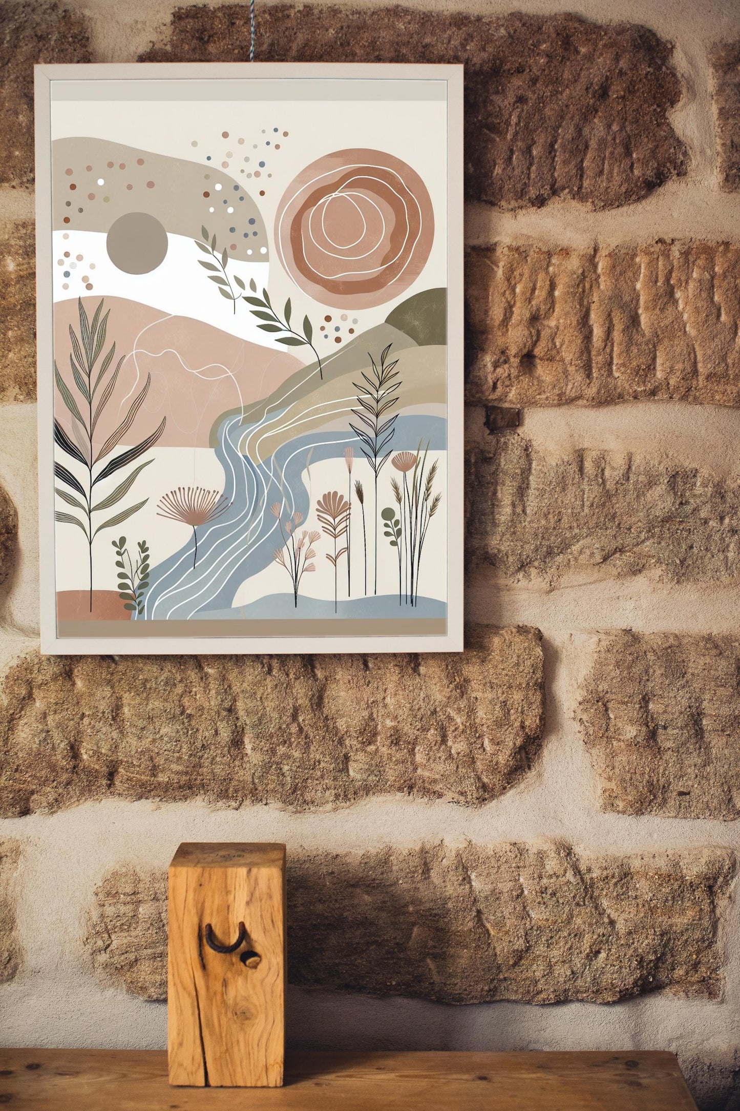 Serene Boho Bliss: Elegant and Tranquil Wall Art