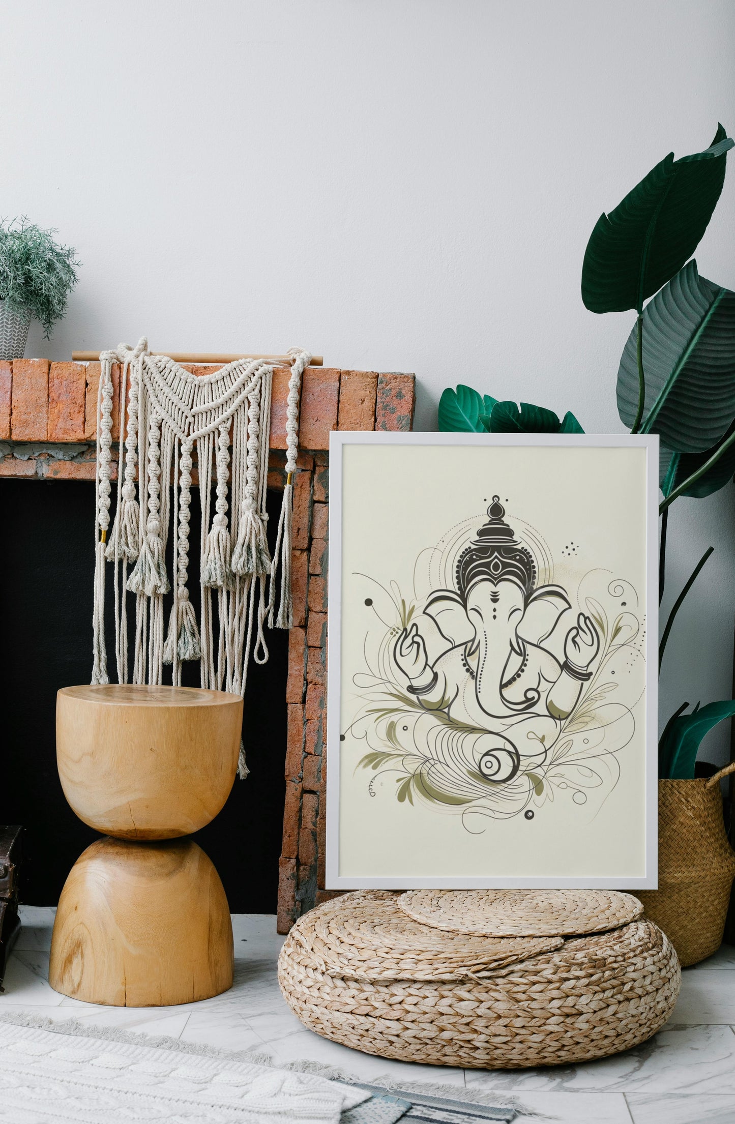 Ganesh Special Series III Framed Poster Lineart