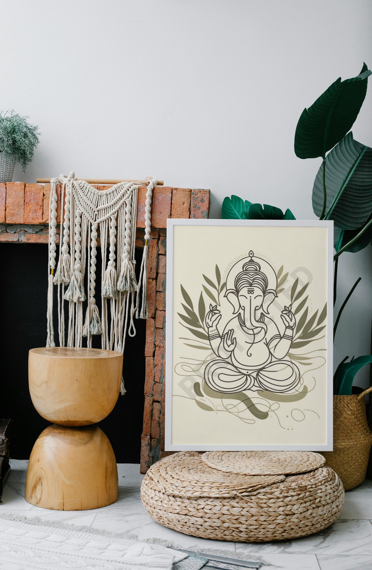 Ganesh Special Series Framed Poster Lineart