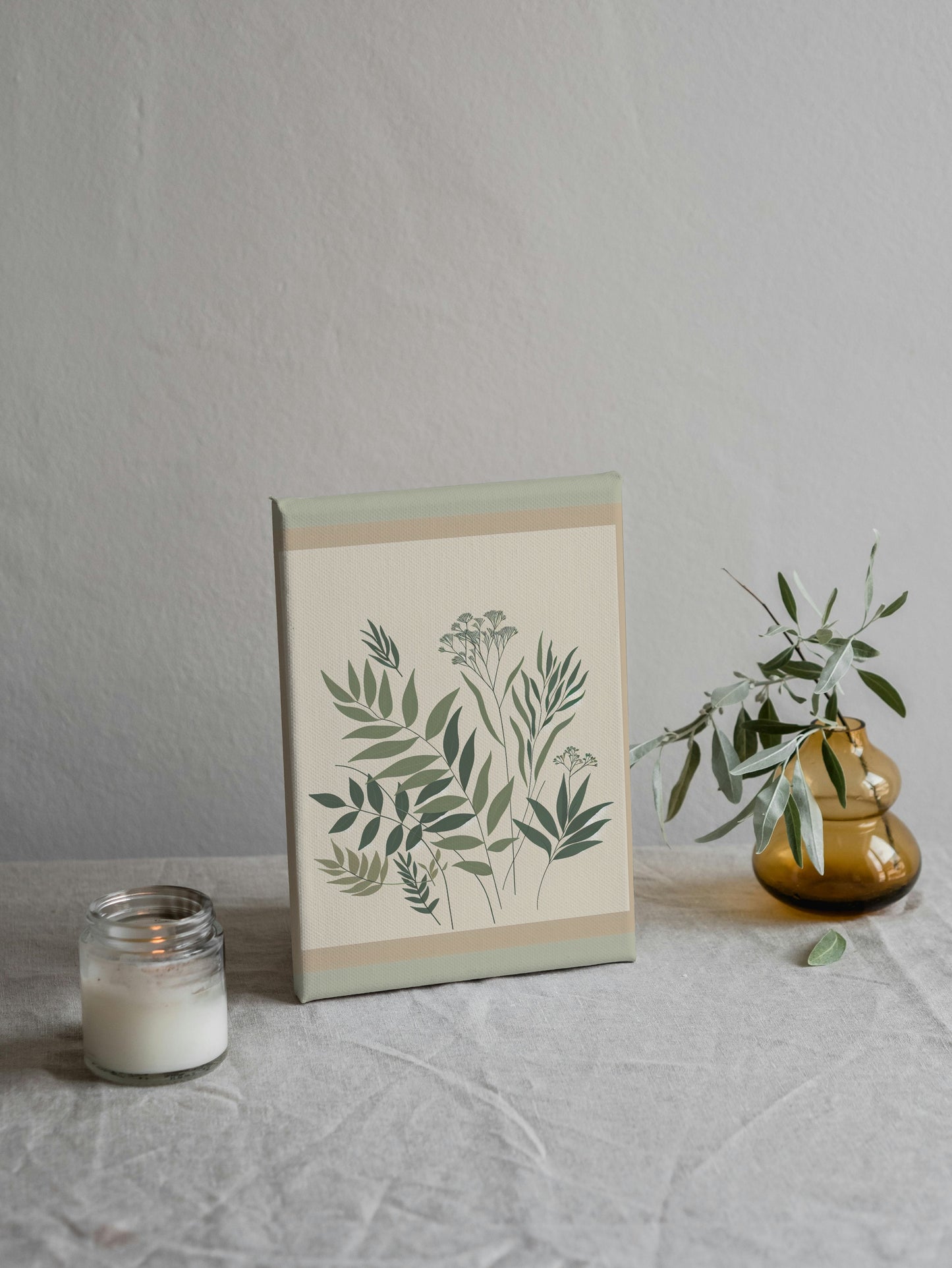 Serene Greens Botanical Art: Minimalistic and Modern Flora