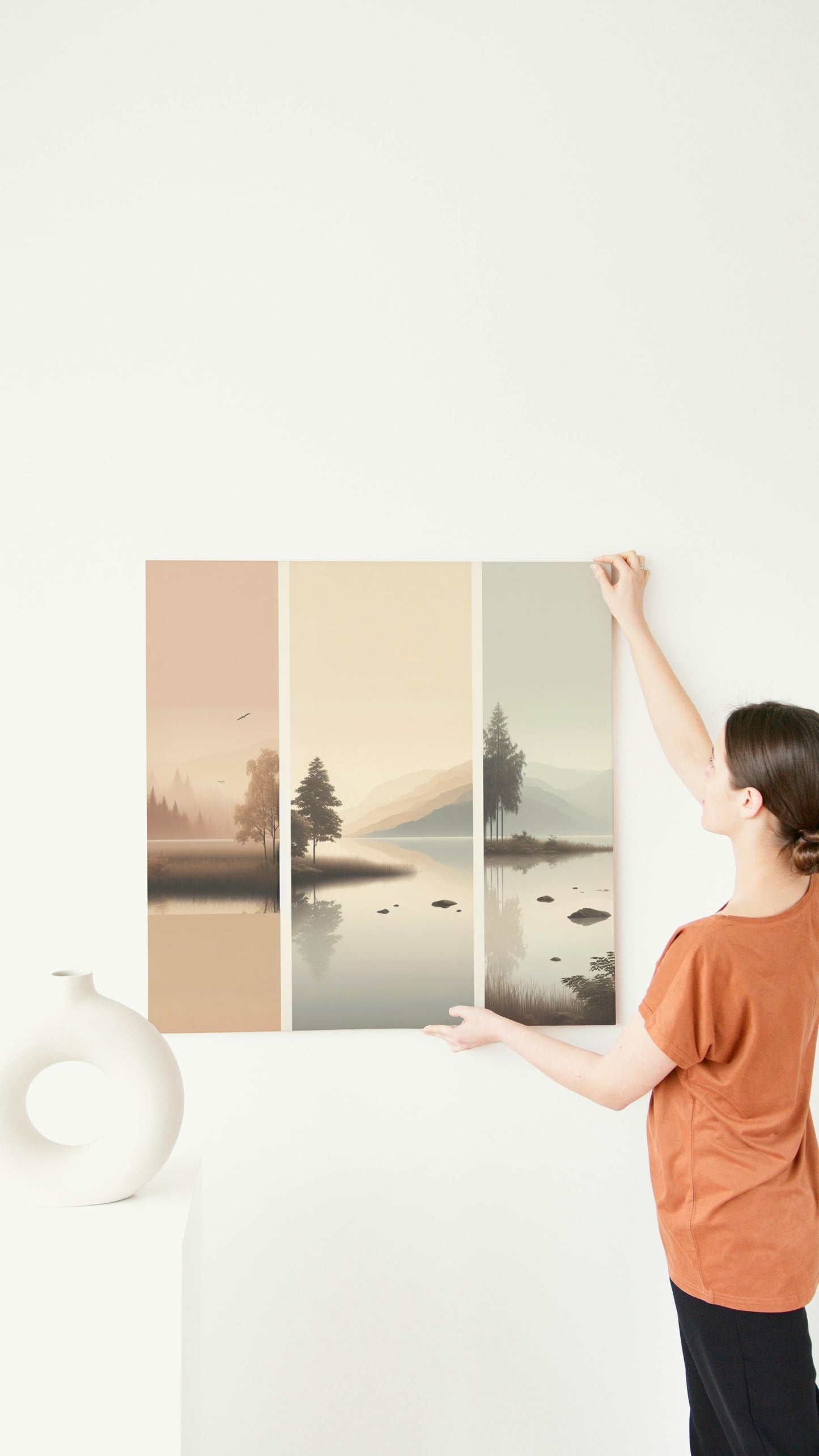 Serene Vista: Minimalistic Modern Landscape Art