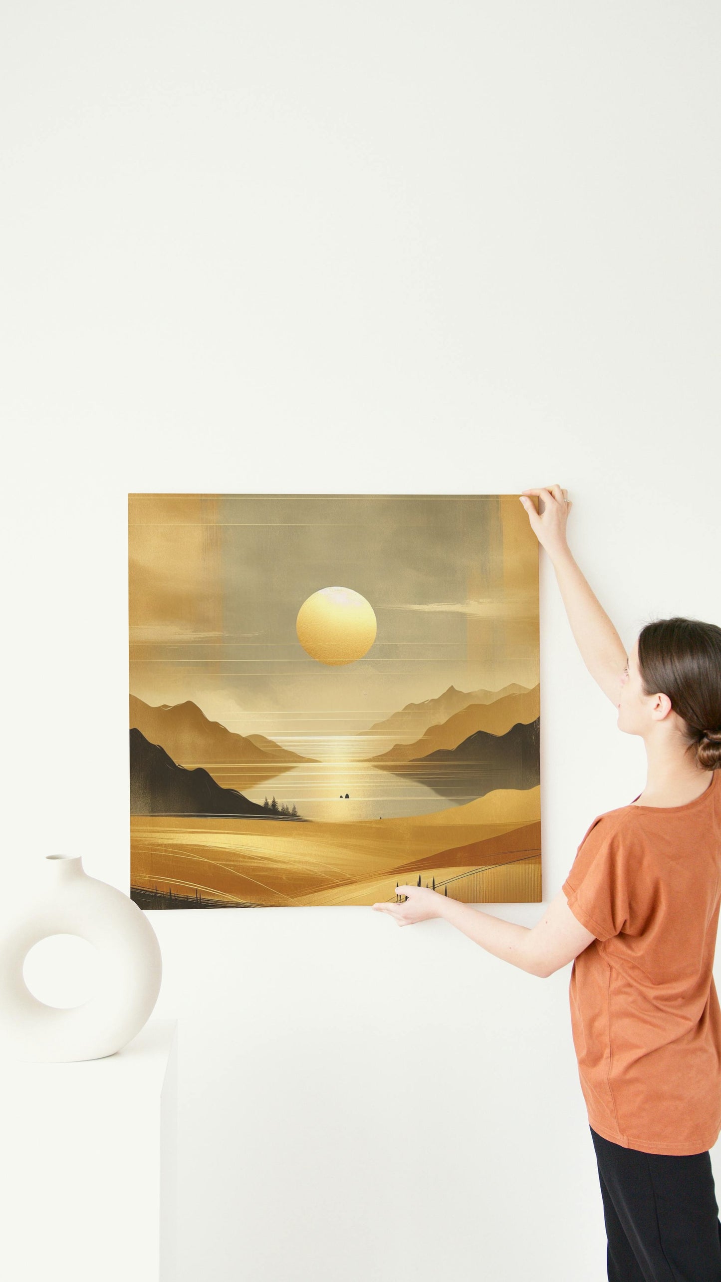 Golden Serenity Landscape Art