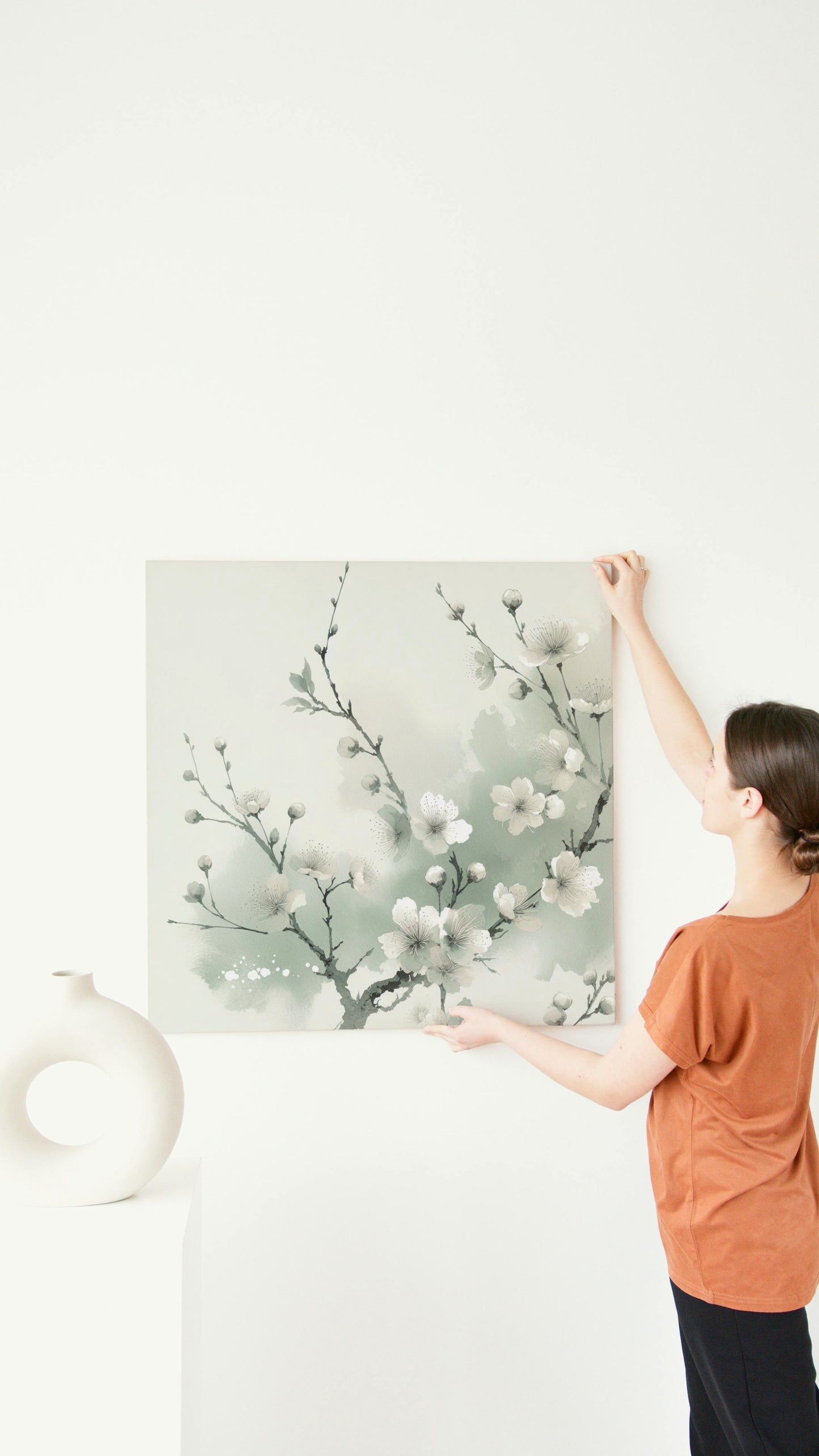 Aetherial Prasada Sakura: Modern Japanese Watercolor Art