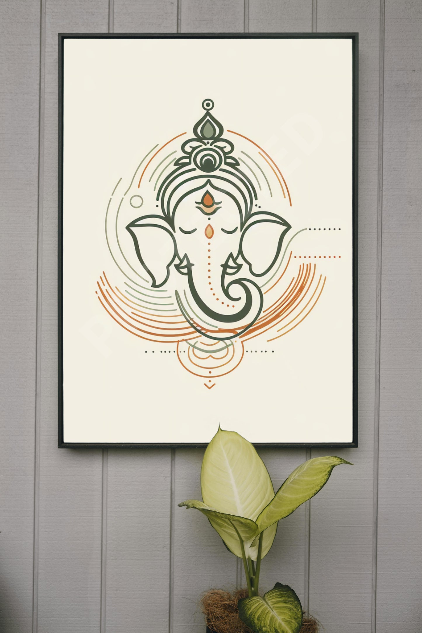 Ganesh Special Series II Framed Poster Lineart