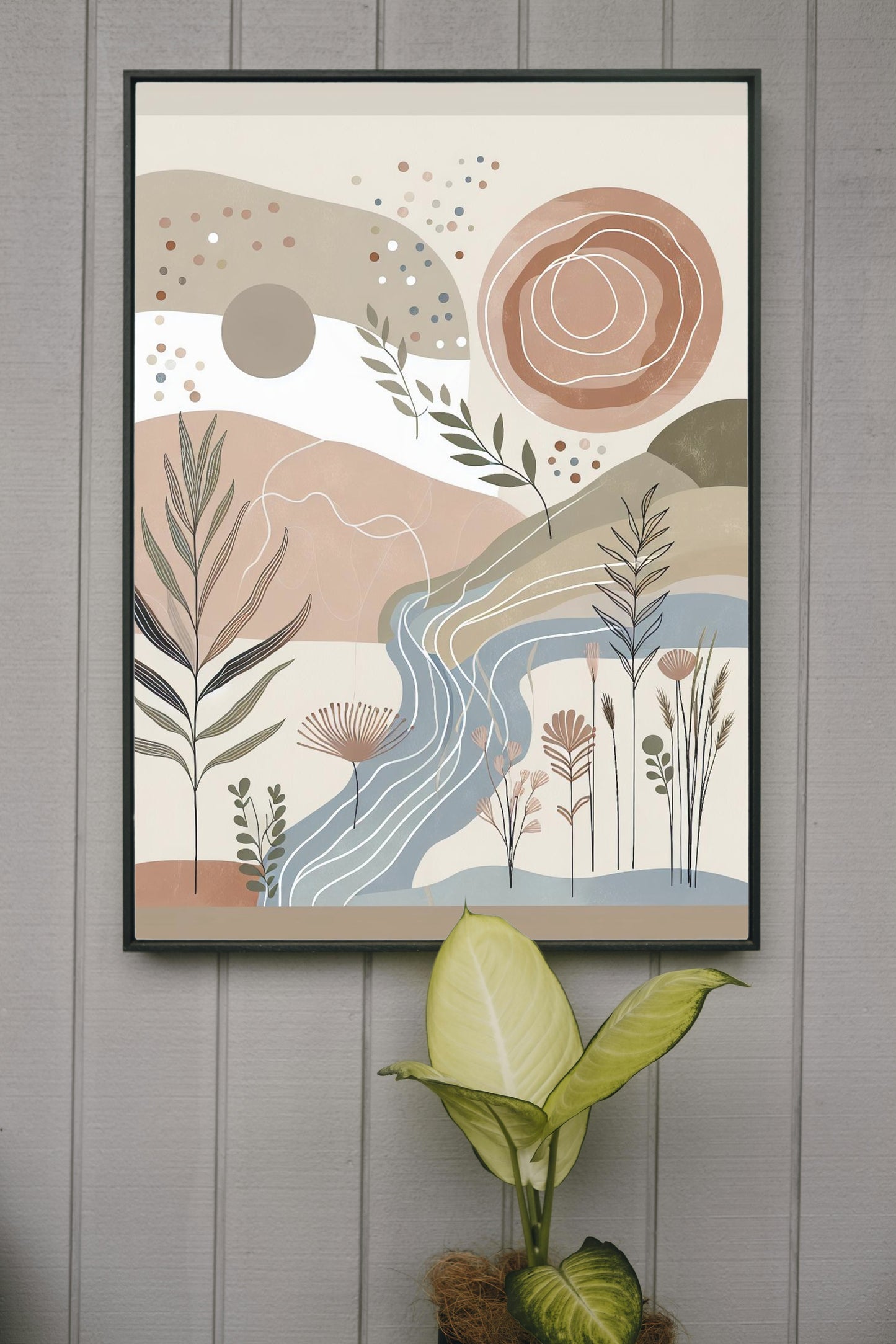 Serene Boho Bliss: Elegant and Tranquil Wall Art