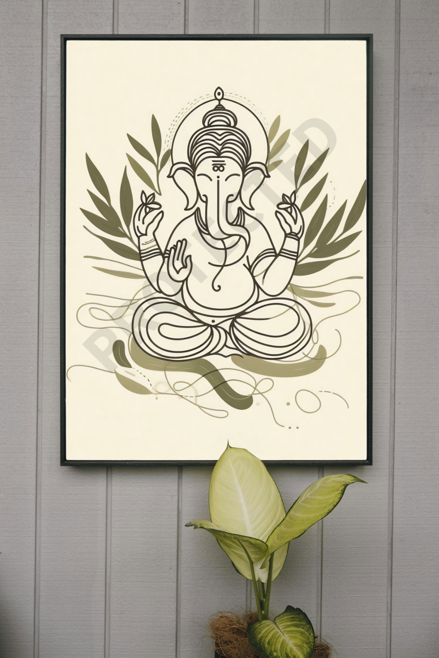 Ganesh Special Series Framed Poster Lineart