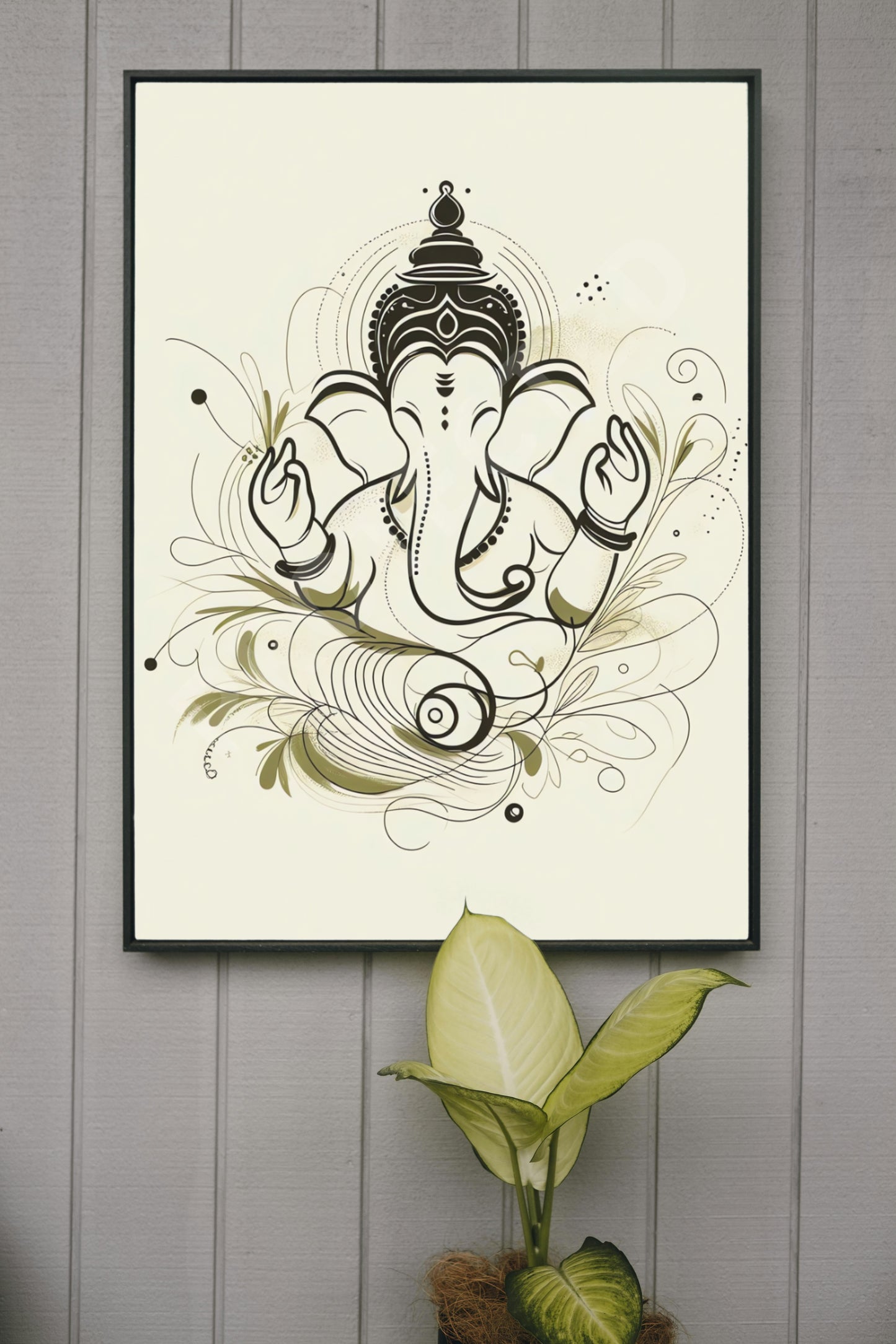 Ganesh Special Series III Framed Poster Lineart