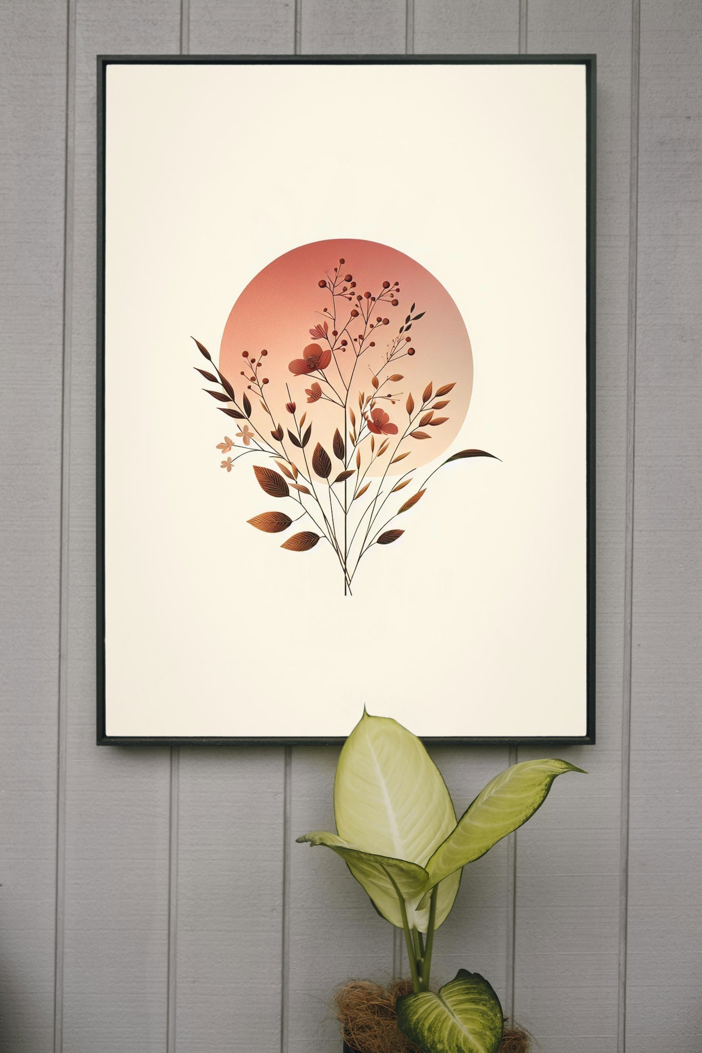 Serene Sunset Botanical Art