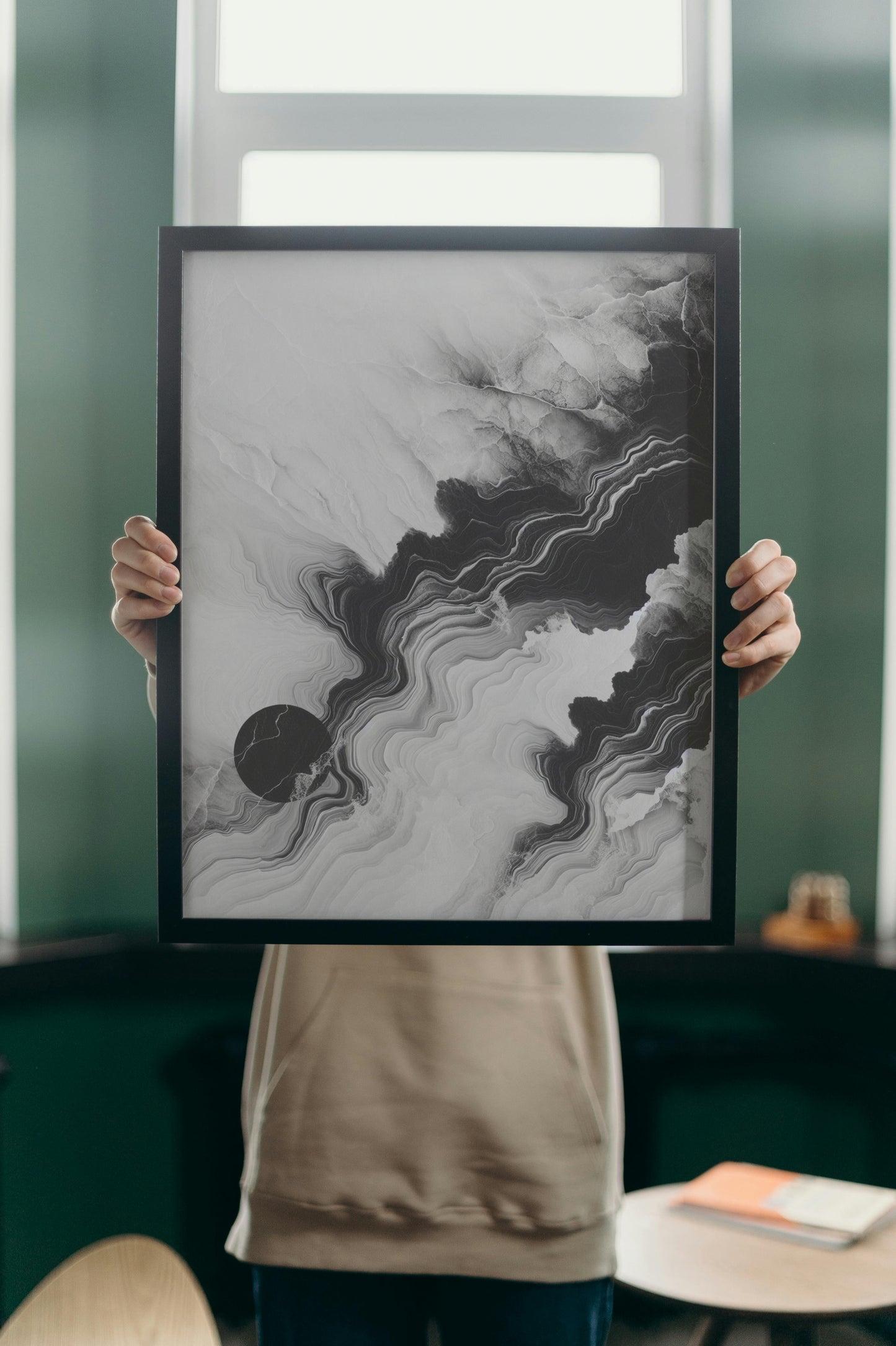 Monochromatic Nishkala Elegance: Subtle and Timeless Black and White Art