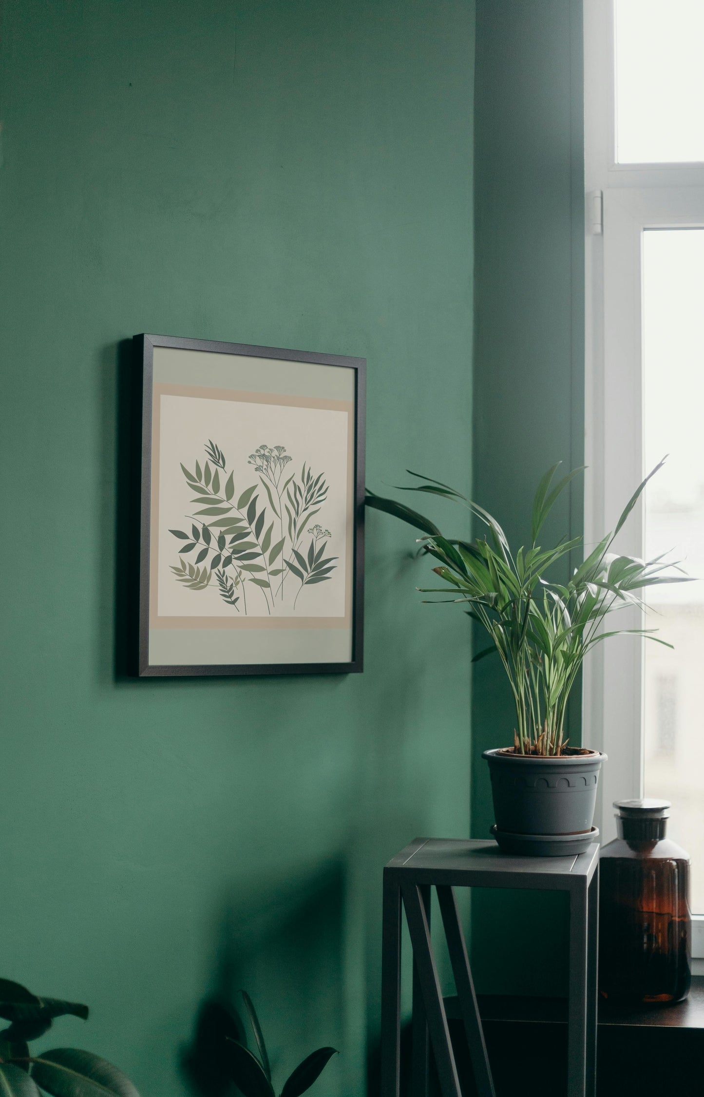 Serene Greens Botanical Art: Minimalistic and Modern Flora